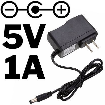 5 Volt DC, 1 Amp Power Adapter 5.5mm OD 2.1MM ID Barrel Jack (Center Positive)