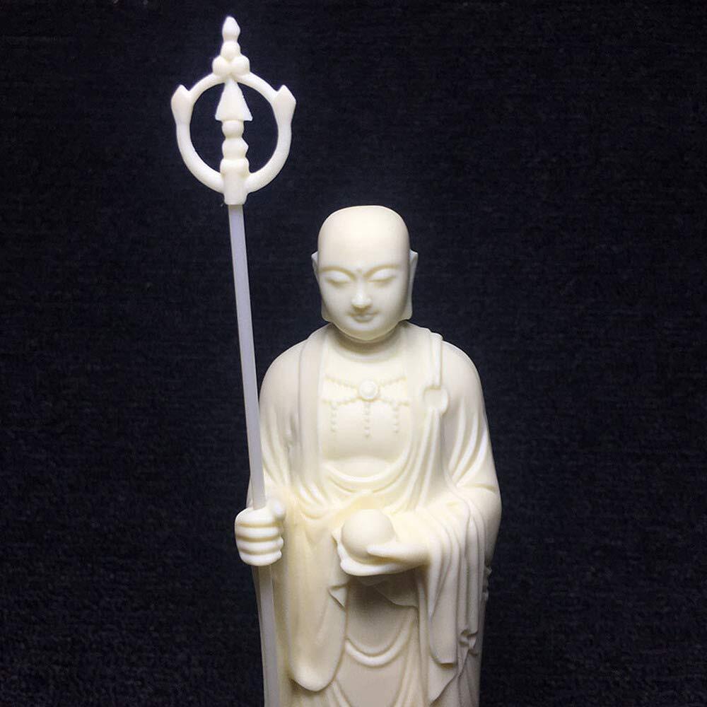 1pc x White Dizang Bodhisattva Statue Lotus Base Buddha Statue Home Decoration