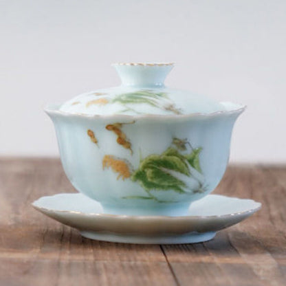155ml Jingdezhen Sancai Covered Bowl Single Enamel Teacup Set Ceramic Tea Set