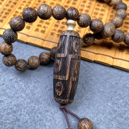 Natural Wood 108 Round Prayer Bead Men Woman Buddha Blessing Necklace Meditation