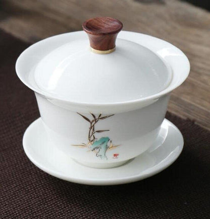 200ml Ceramic Gaiwan Household Bowl Tea Cup Tea Set Tea Cup Bowl Tea Decor