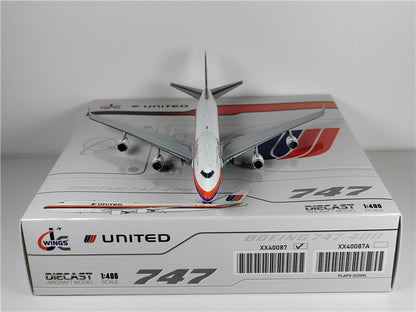 JC Wings FOR United Airlines FOR BOEING B747-400 N183UA 1:400 Pre-built Model