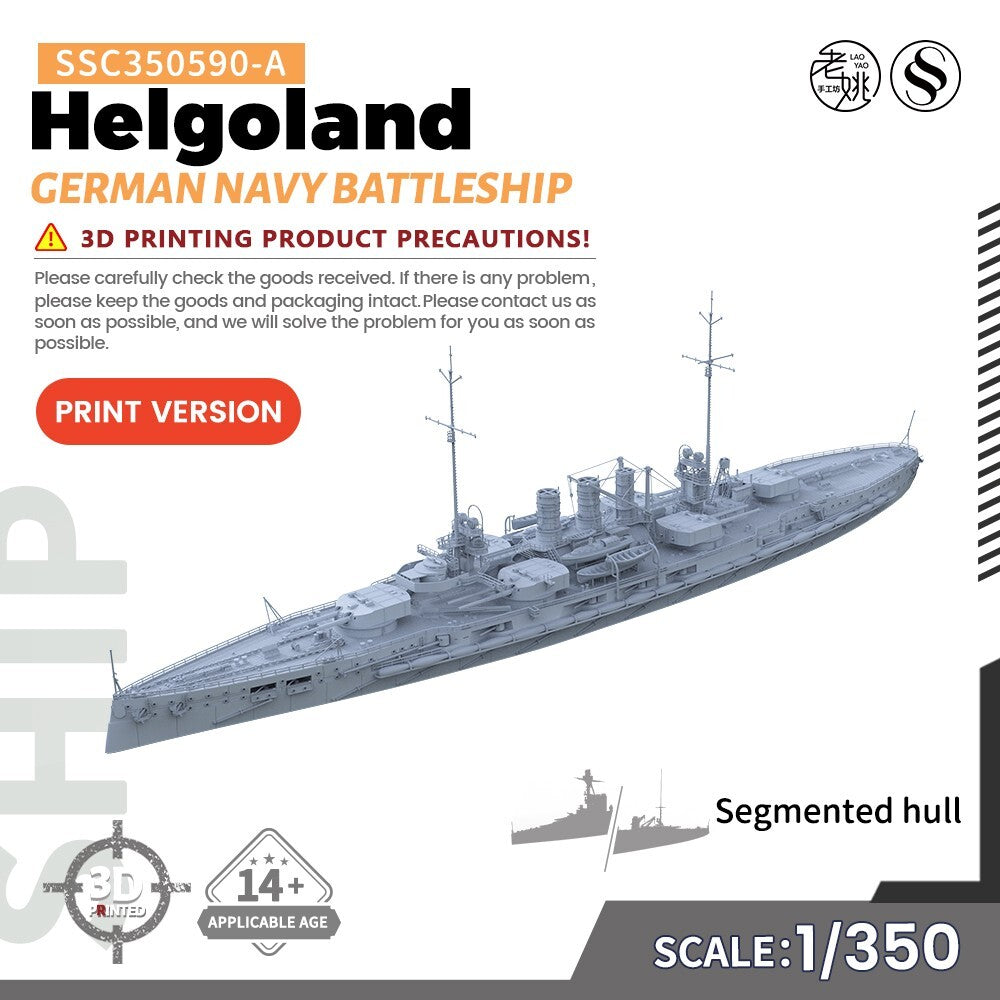 SSMODEL SSC350590-A 1/350 Military Model Kit German Navy Helgoland Battleship