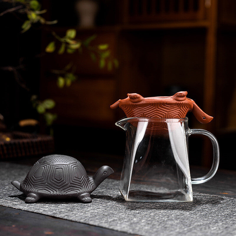 Tea Strainer Yixing Zisha Purple Clay Filter Net Turtle Design Tea Pet Lovely