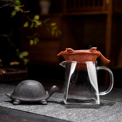 Tea Strainer Yixing Zisha Purple Clay Filter Net Turtle Design Tea Pet Lovely