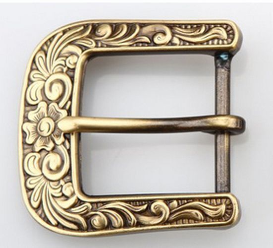 Men Belts Buckle Pin 35 40mm Inner Width Solid Brass Copper Carved Leather Craft