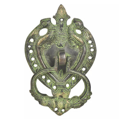 Antique Look Brass Green Patina Ornate Door Knocker Door Bell Home Decor
