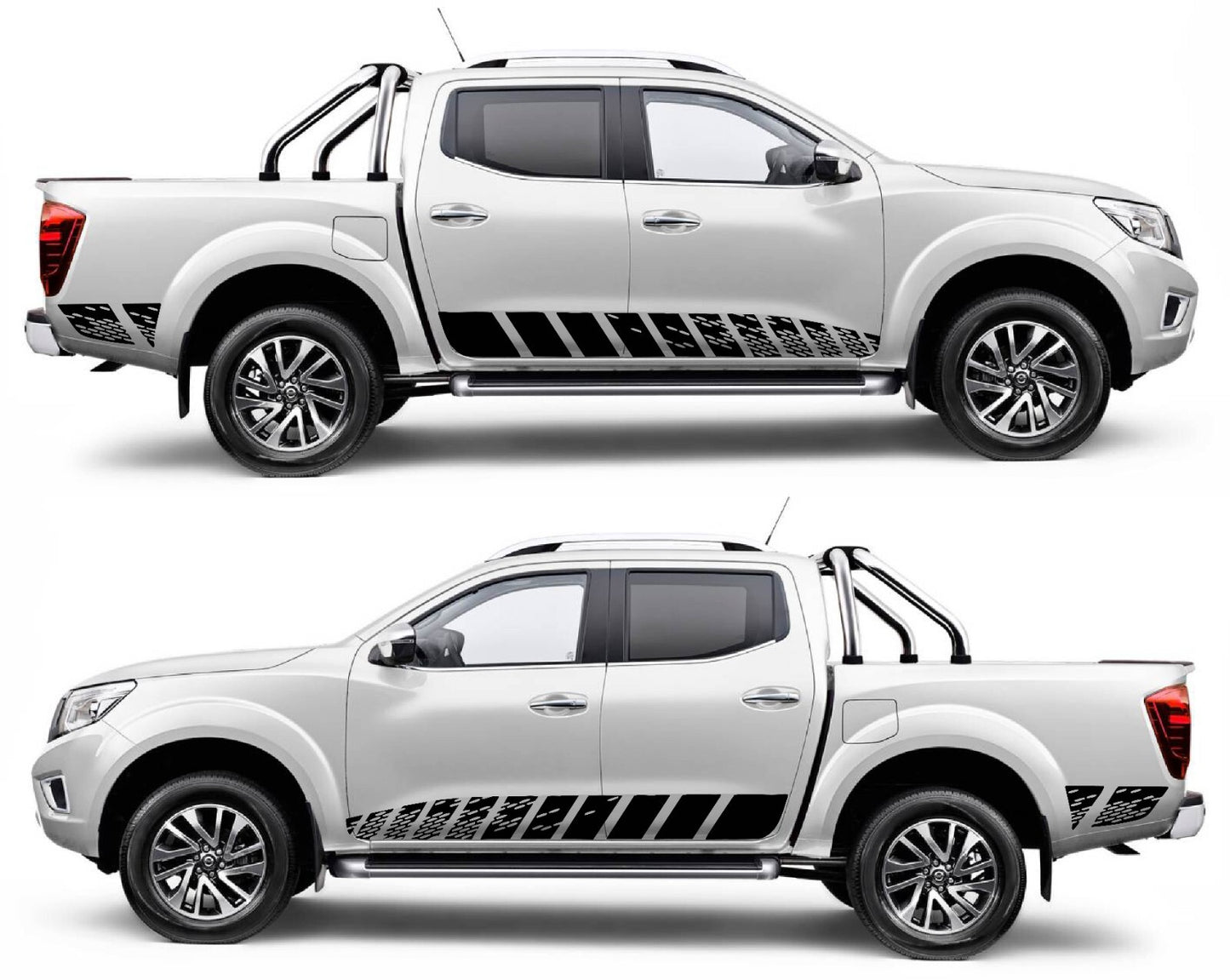N Guard Nissan Navara Rocker Side Stripe Graphics Both Sides Decals 4x4