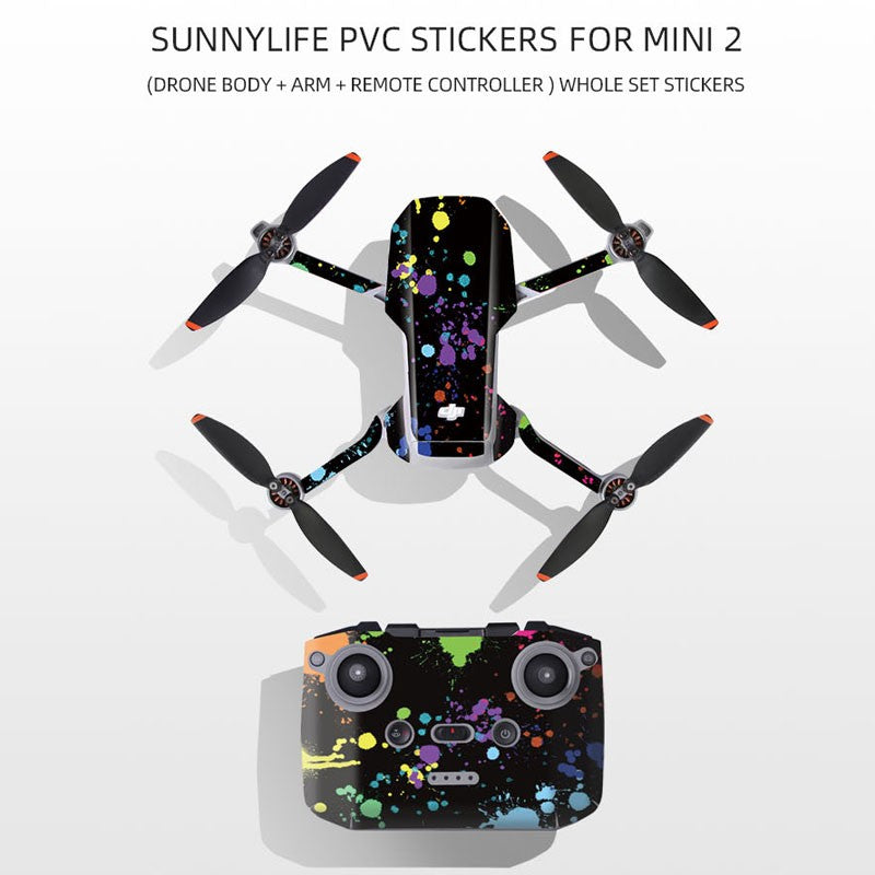 Waterproof Decals PVC Stickers Kit For DJI Mavic Mini 2 Drone Remote Controller-
