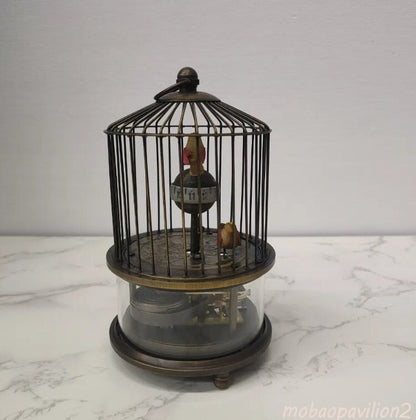 New Good Brass Birdcage Mechanical Table Clock Decor