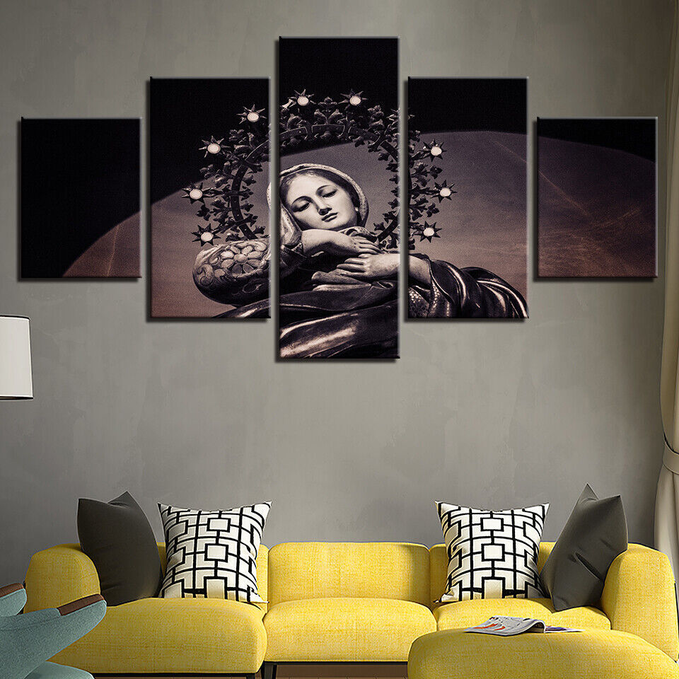 Mother of God Virgin Mary Potrait Canvas Print Painting Wall Art Home Decor 5PCS