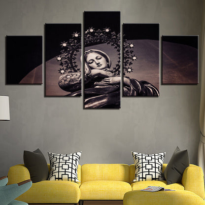 Mother of God Virgin Mary Potrait Canvas Print Painting Wall Art Home Decor 5PCS