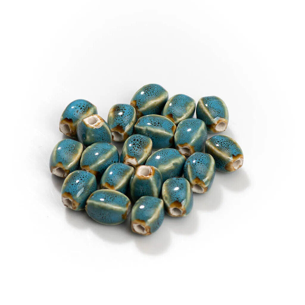 Craft Beads 20Pcs Ceramic Colorful Glaze Unique Shape Jewelry Making Kit 13x10mm