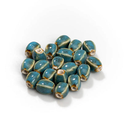 Craft Beads 20Pcs Ceramic Colorful Glaze Unique Shape Jewelry Making Kit 13x10mm