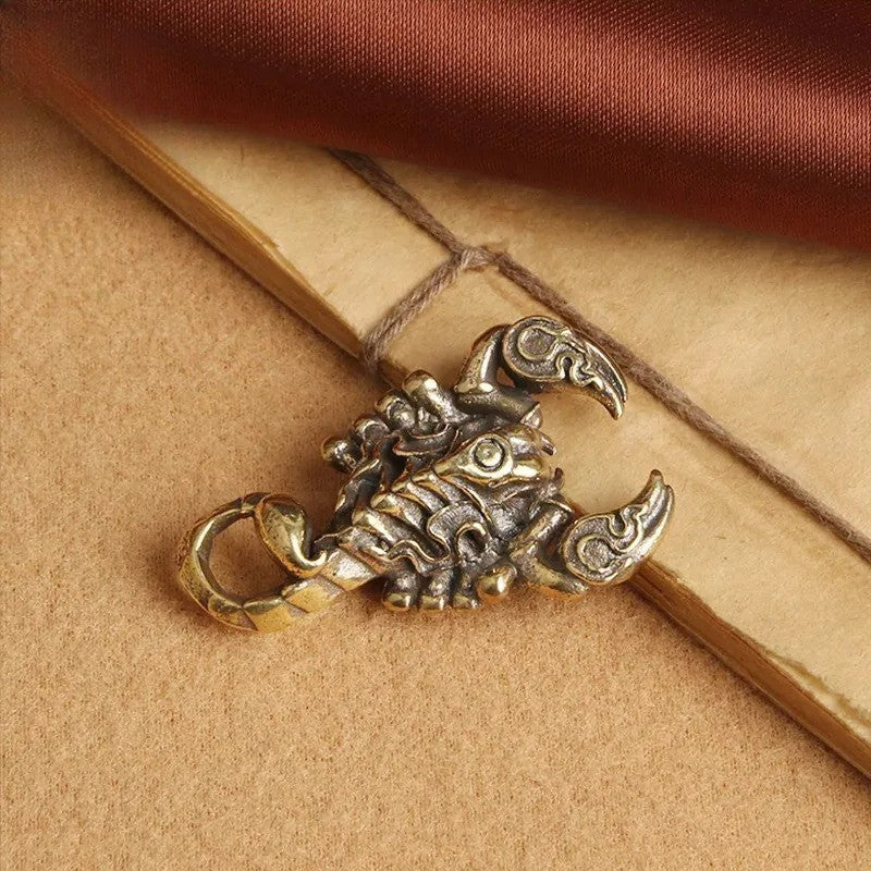 Solid Brass Scorpion Figurine Desktop Decor Ornaments Toy Scorpius Pendant