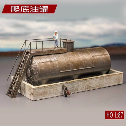Oil Storage Tank Model City Railway Layout Scene Building Model HO Scale