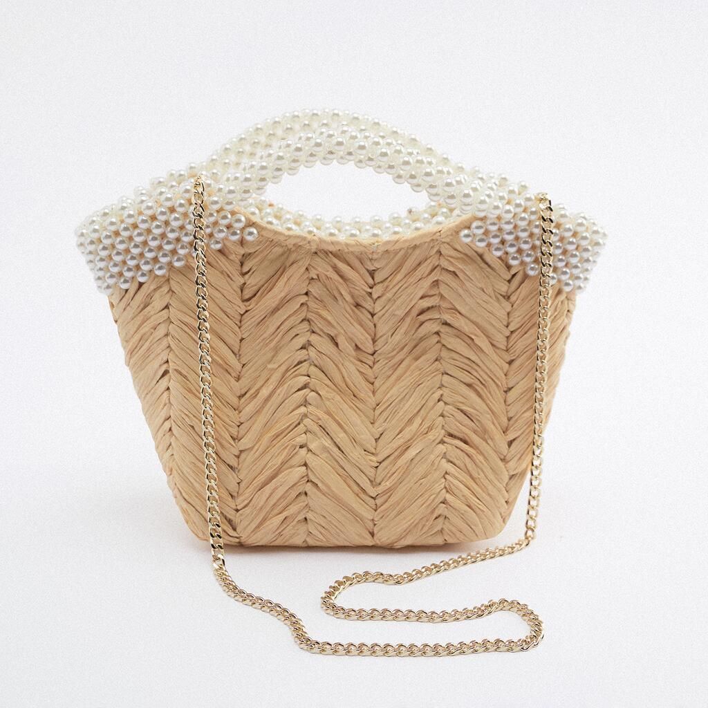 Straw Bag Purse Shoulder Bag Crossbody Pouch 24*28*9CM Cotton Handbag Travelling