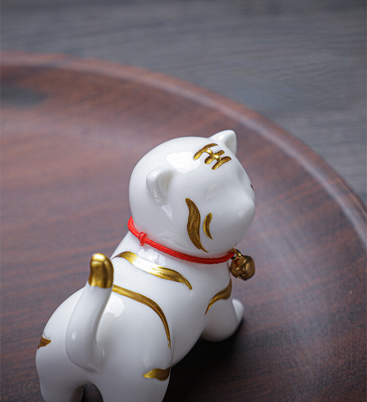 Creative Cute Ceramic Decoration Tea Pet Zodiac Tiger Desktop Decoration Home