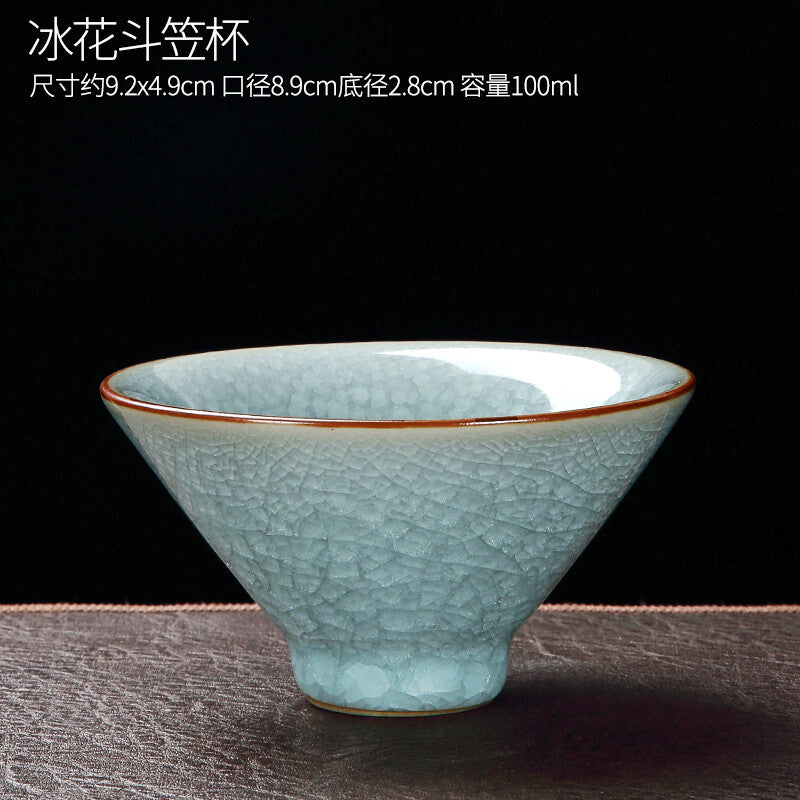Ru Kiln Cup, Kung Fu Tea Cup, Ceramic Tea Cup, Tea Set, Ice Cracked Cup