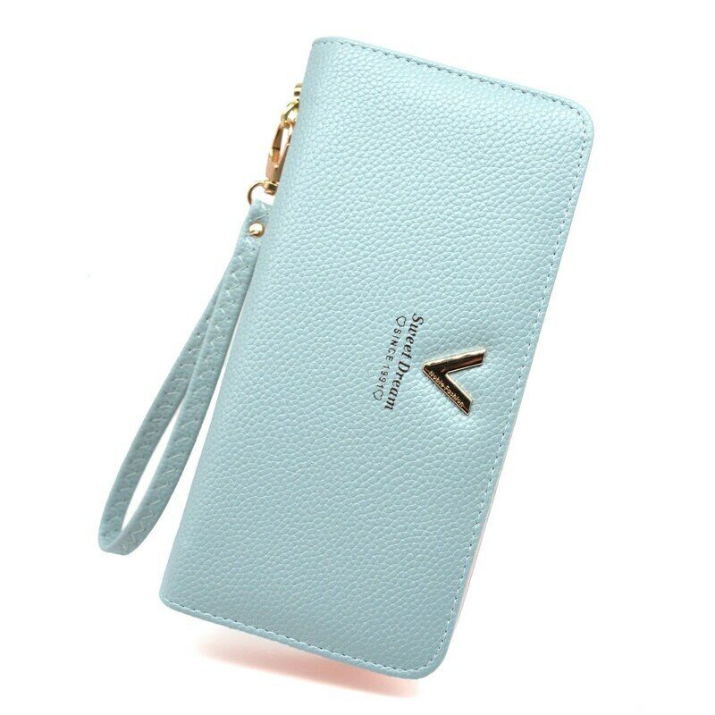 Female Leather Purse Wallets WomenClutch Handbag Ladies Long Clamps Card Holder
