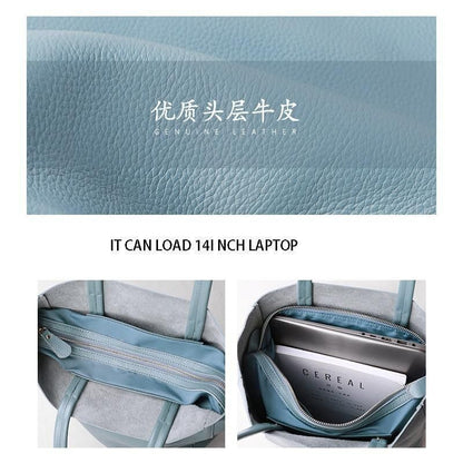 Genuine Leather Bag Big Tote Cowhide Handbag Shoulder Purse 32*11*40/28*10*34 CM