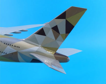 45CM ETIHAD AIRBUS A380 A6-ATA Passenger Plane Aircraft Resin Aeroplane Model