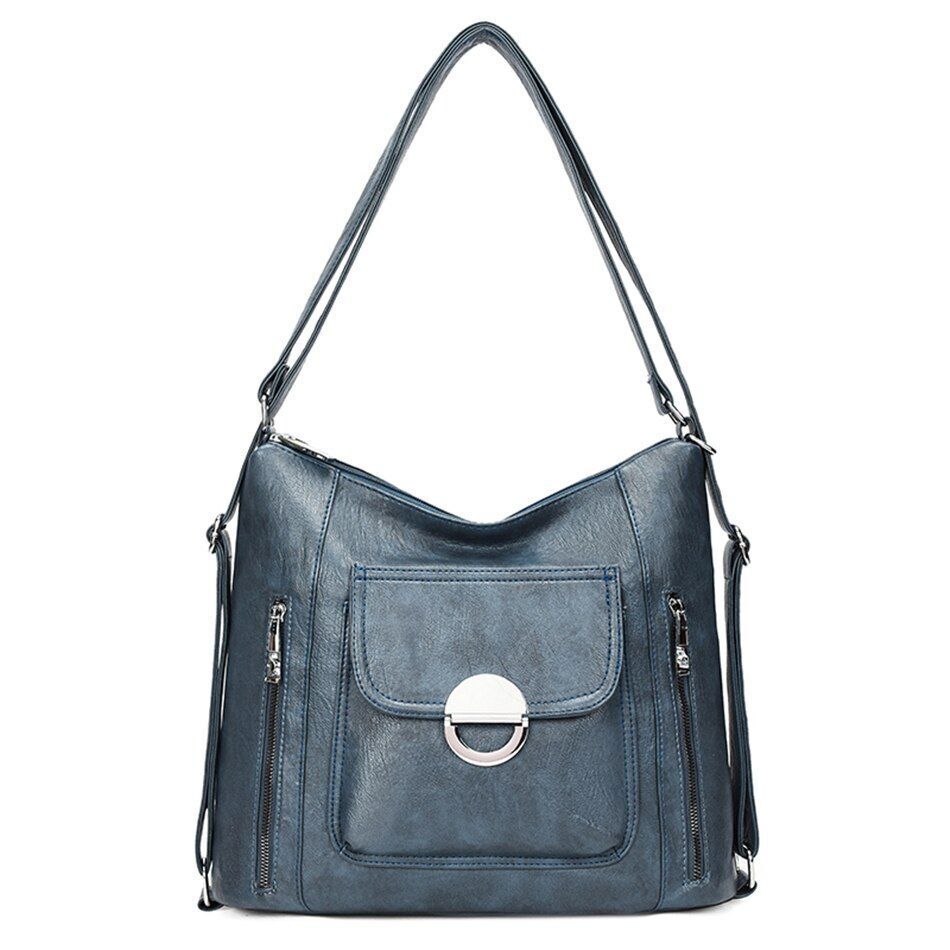 Genuine Leather Handbag Multifunction Shoulder Bag Travel Backpack Crossbody 1PC
