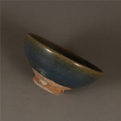 Antique Chinese Song Jun Kiln Porcelain Blue Glaze Purple Design Tea Bowl Cup