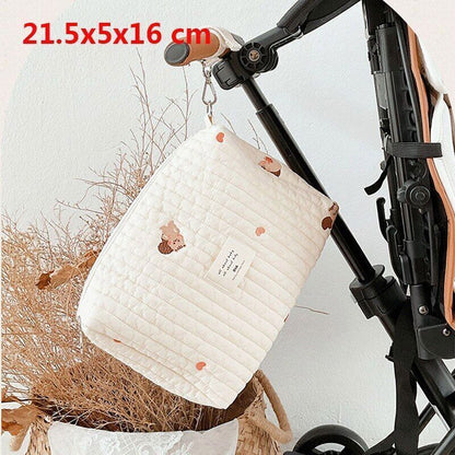 Embroidery Quilted Baby Bag Single Shoulder Bag Travel Outing Bag