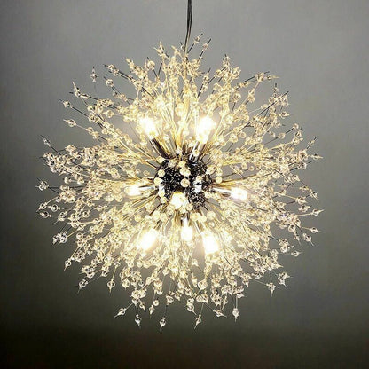 Modern Crystal Dandelion Chandelier Lighting Pendant Lamp Living Room Dining G9