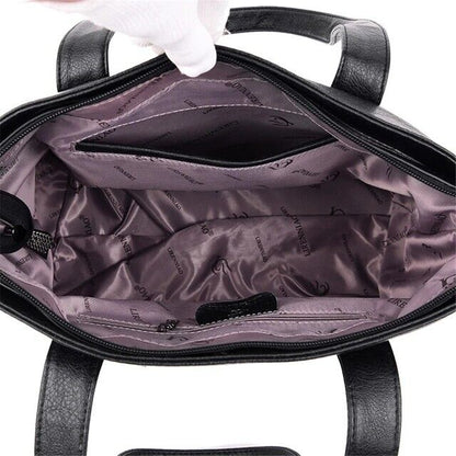 Genuine Black leather handbag for women Crossbody Shoulder BagFor Work Gift