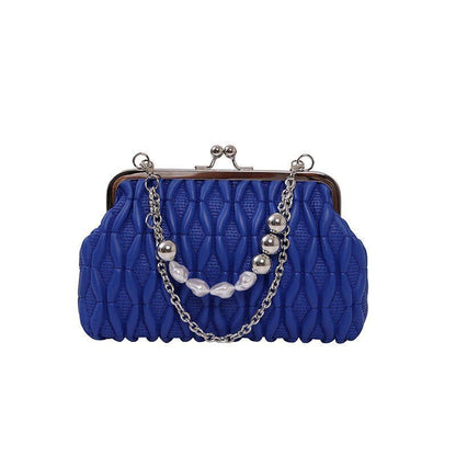 Hand Chain Pearl Bag Synthetic Leather Crossbody Purse Totes Handbag 14*22*6 CM
