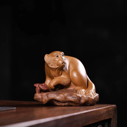 chinese yixing zisha handmade Monkey tea pet LingHouXianRui decoration DuanClay
