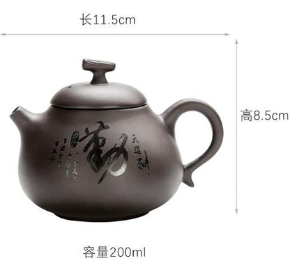 200ml Purple Clay Pot Household Teapot Kung Fu Tea Set Creative Kettle Tea