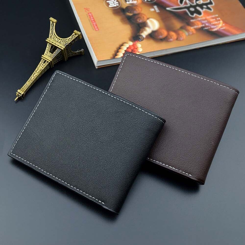 Men's Leather Bifold ID Card Holder Purse Wallet Billfold Handbag Slim Clutch