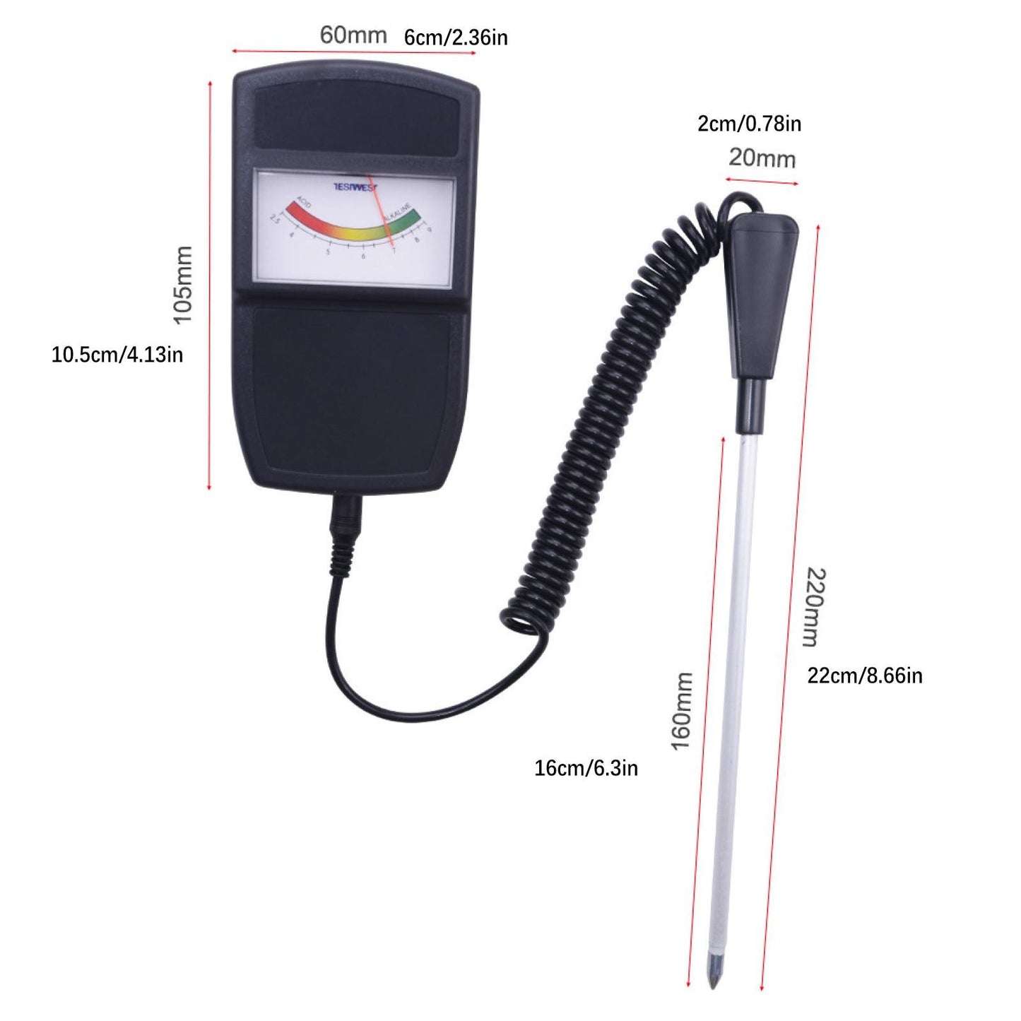 Soil Acidity Meter PH Tester Gauge Tool With Probe Plants Garden Lawn Farm