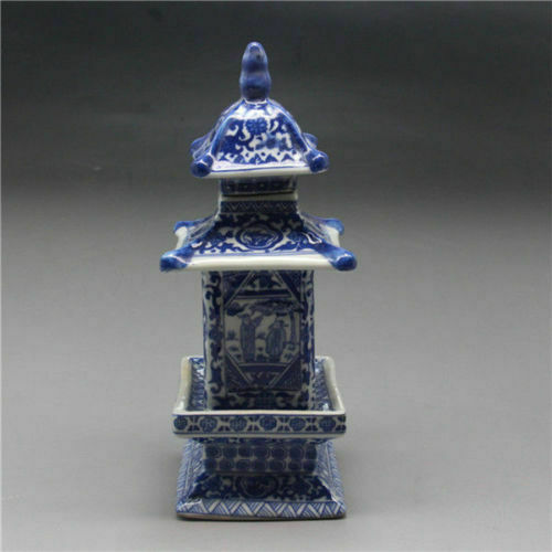 Jingdezhen Old Layered Tower Vase Chinese Blue and White Porcelain Collection