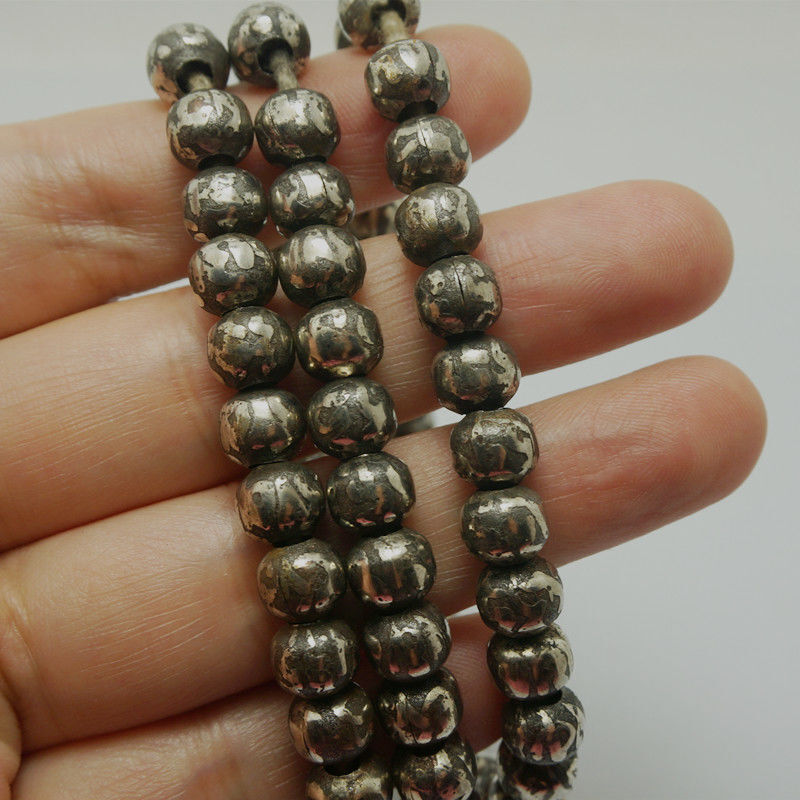 8mm Buddhist Nepalese Handicrafts Pure Handmade White Copper Beads Decoration