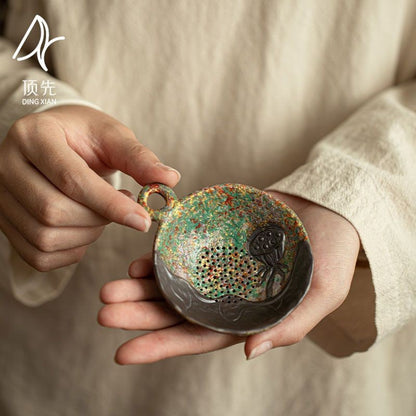 Vintage Old Rock Clay Lotus Seed Pod Gongfu Tea Strainer