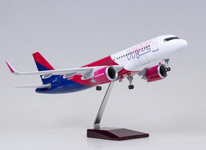 47CM 1:80 WIZZ AIRBUS A320neo Airplane Landing Gears Resin Aircraft Plane Model