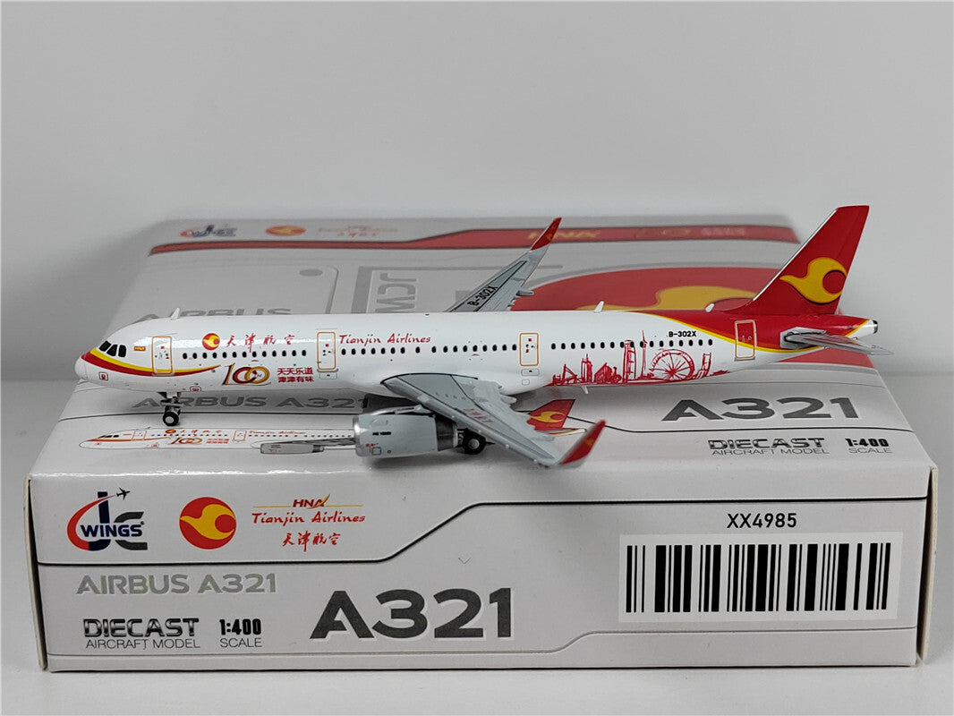 1:400 JC Wings Tianjin Airlines AIRBUS A321 Passenger Airplane Diecast Model