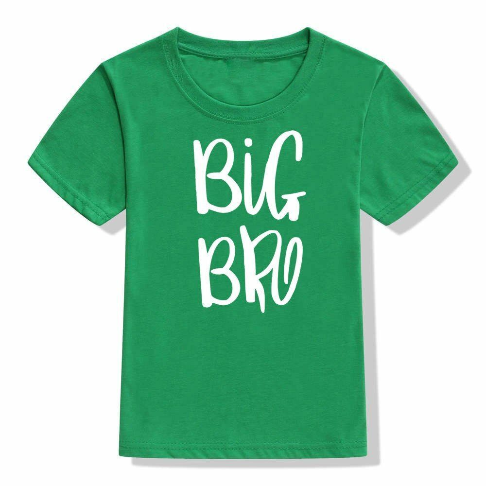 T-Shirt Big Brother Little Sibling Short Sleeve Tees Clothes Kids Baby Boys Tops