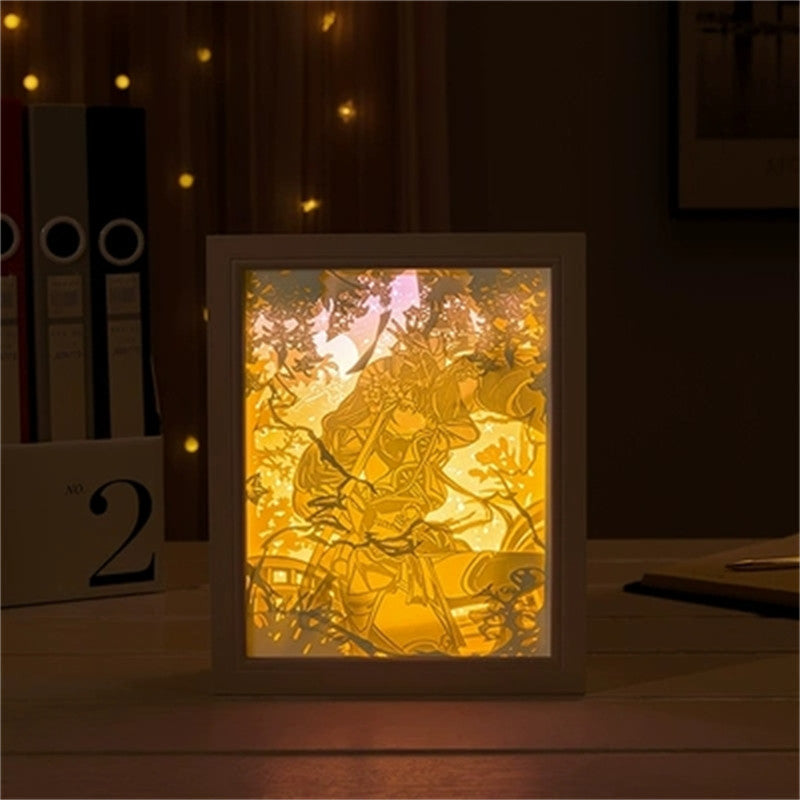 New Genshin Impact Hutao GanYu Paper Carving Lamp Touch Control Rechargeable