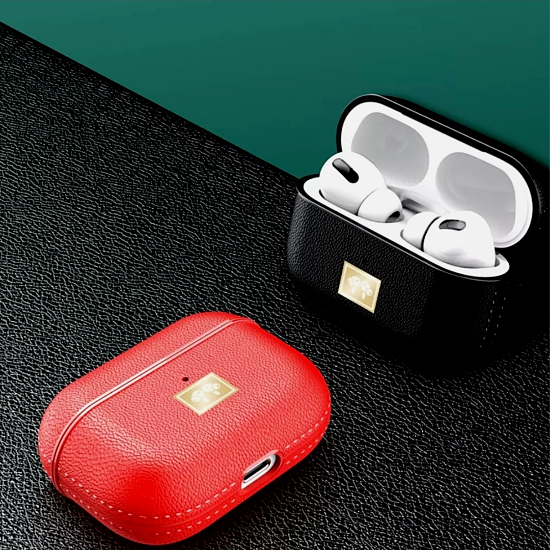 1/2 Carcasa Funda Para Audífonos Aairpods Pro 1/2 Forro Protector Cuero Original