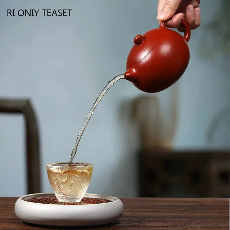 Yixing Purple Clay Teapot Famous Handmade Ball Hole Filter Xishi Tea Pot