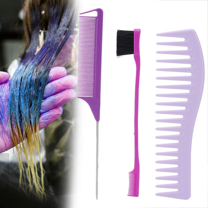 3 Peines Cepillos de Peluqueria Barbero Accesorio Para el Cabello Pintar Teñir