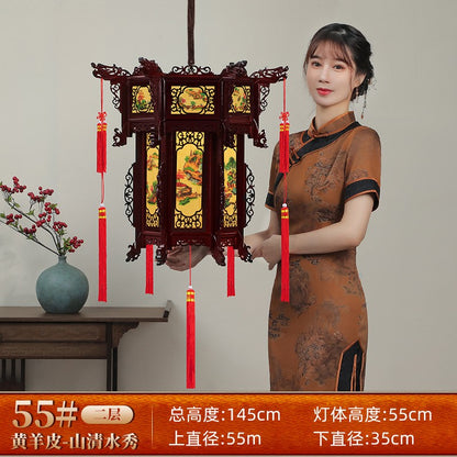 Palace Lantern Carved Wooden Chinese Lantern Balcony Red Outdoor Decoracion