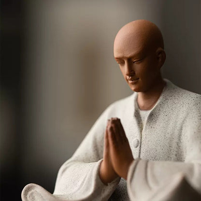 New Chinese Porcelain Monk Statue Buddha Buddhism Zen Figure Decors