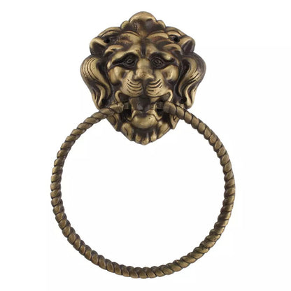 Antique Look Lion Brass Door Knocker With Rope Ring Door Bell Home Decor