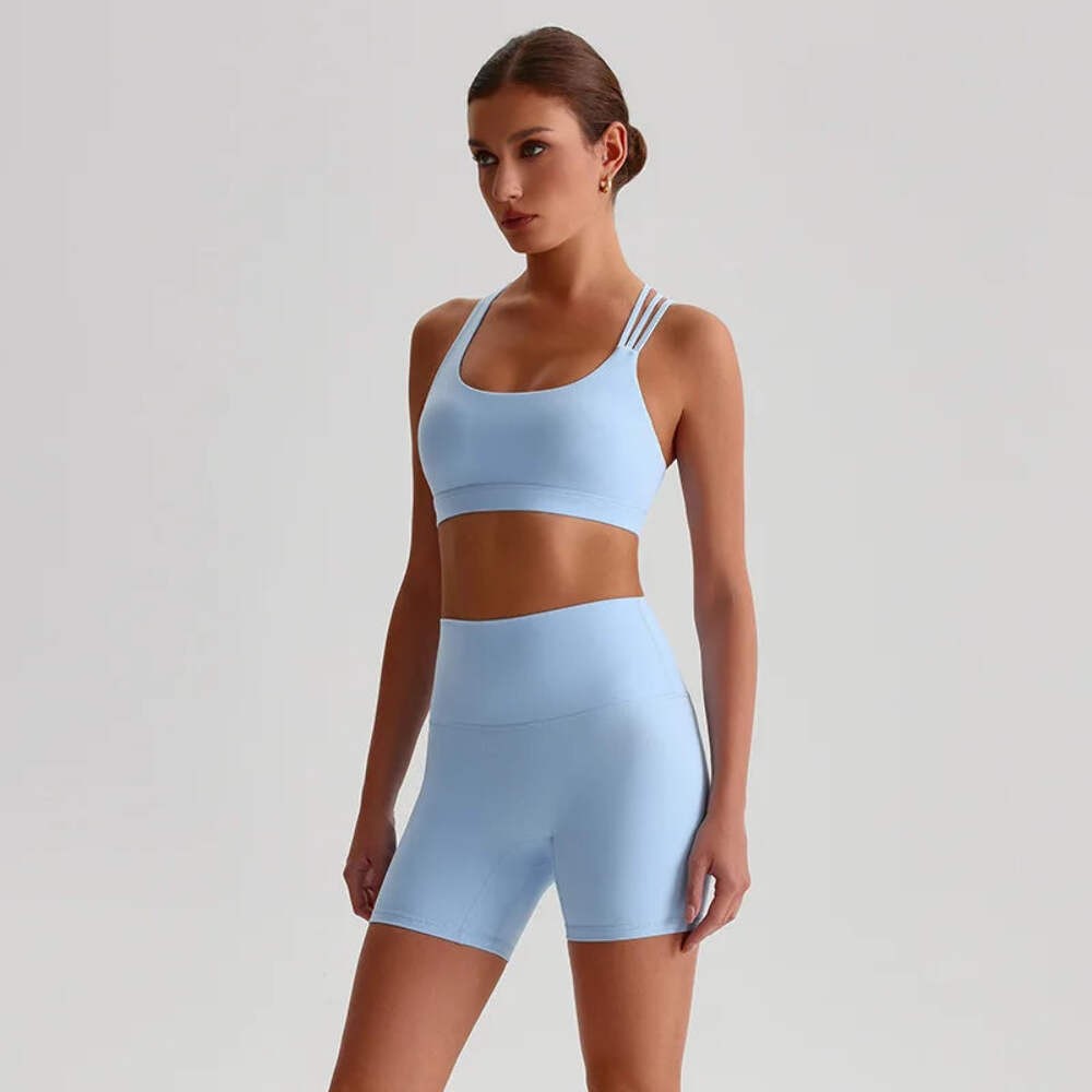 Women Gym Yoga Set – Spaghetti Strap Sports Bra & Leggings